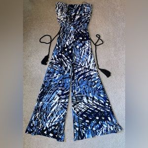 NWT White and Blue Jumpsuit